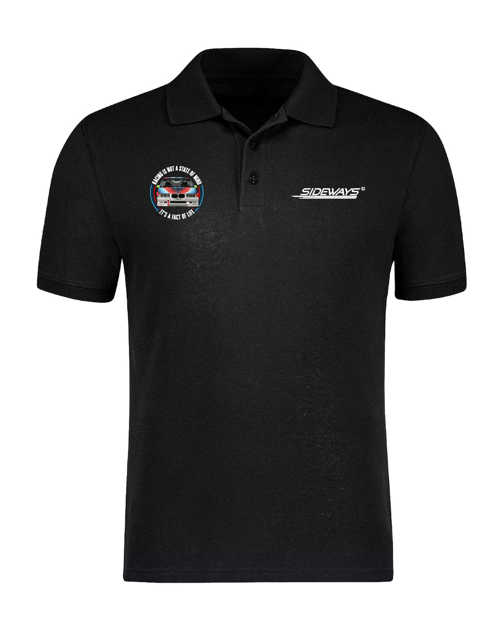 SIDEWAYS Motorsport Poloshirt | Herren | Motorsport Collection | schwarz